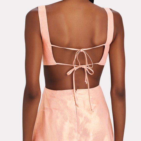 MATTHEW BRUCH/INTERMIX Anna Tie-Back Metallic Mini Dress - Picture 4 of 6